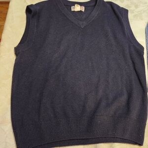 National Patrol Men's V-Neck Navy Sweater Vest Size L